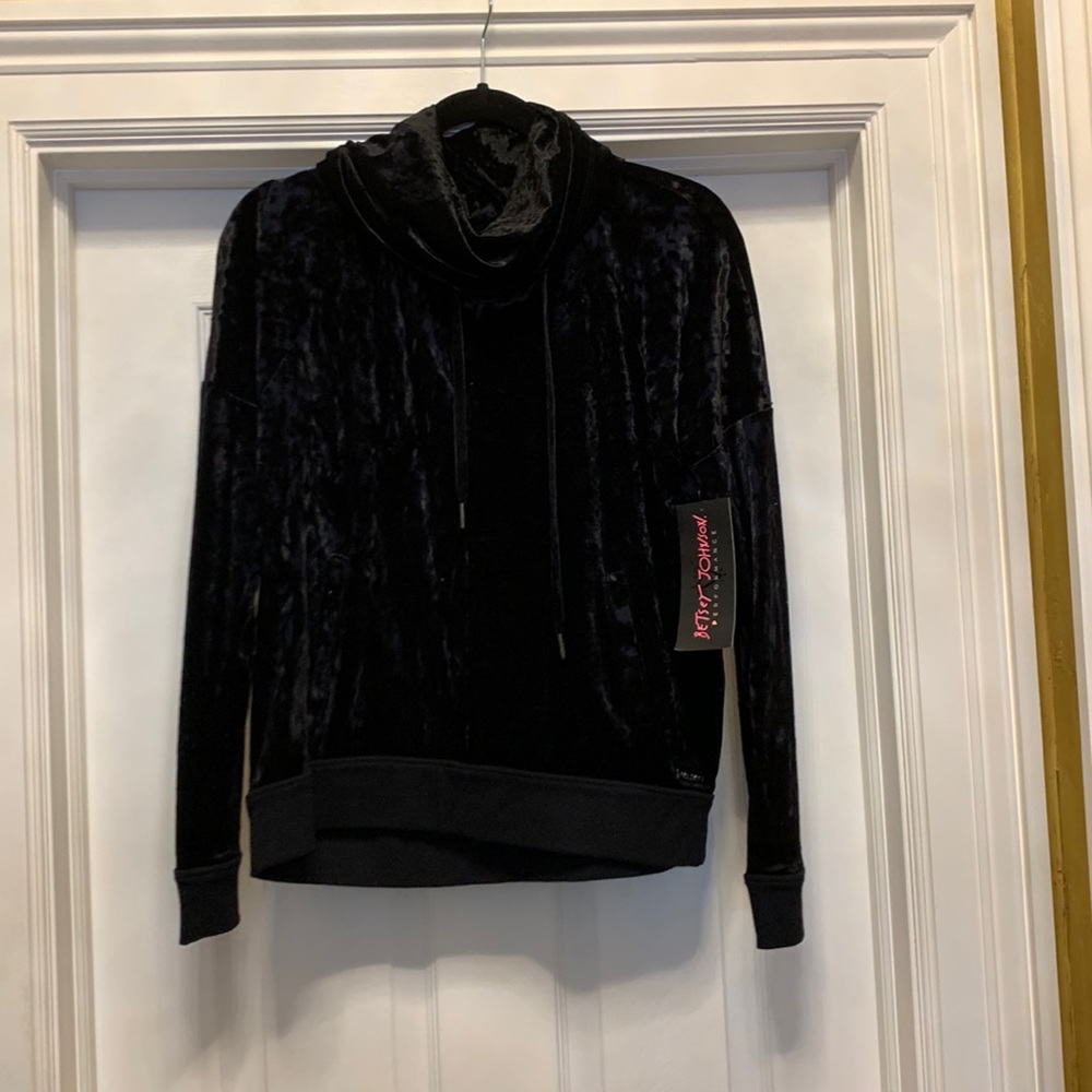 Betsey Johnson cowlneck velvet sweater